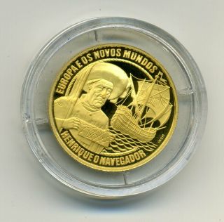 1991 Portugal 200 Ecu Gold Coin Novo Mundo And