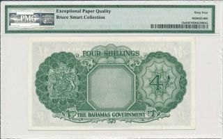 Government of The Bahamas Bahamas 4 Shillings 1936 Prefix A/1 PMG 64EPQ 2