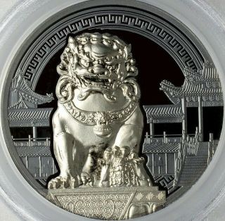 2017 $10 Palau Guardian Lion.  999 Silver 2 - Coin Black Proof Set PCGS PR70DCAM FD 5