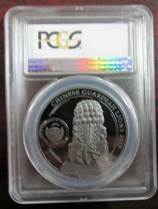 2017 $10 Palau Guardian Lion.  999 Silver 2 - Coin Black Proof Set PCGS PR70DCAM FD 8