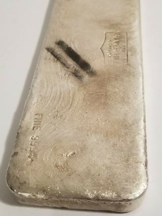 Bunker Hill Approximate 50 oz poured silver bar Odd weight 992 7