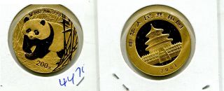 2001 200 Yuan China Gold 1/2 Ounce Panda Bu 4470m