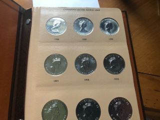 33 Silver Canada Maple Leaf Silver Coins 1988 To 2014 Plus Few More