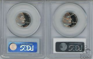 Set of 2 - 2005 - S United States 5c Western Waters Nickel Graded PR69DCAM by PCGS 2