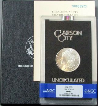 1890 Cc Carson City Morgan Silver $1 Dollar Gsa Hoard Coin Ngc State 63