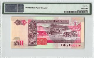 Belize 1990 P - 56a PMG Gem UNC 65 EPQ 100 Dollars AA Prefix 2