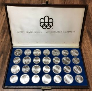 1976 Montreal Olympics Sterling Silver 28 - Coin Set In Case