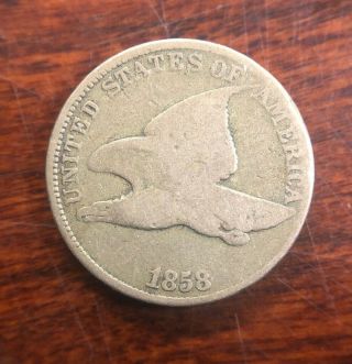 1858 1c Flying Eagle Cent Penny Collectible Coin