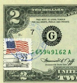 $2 DOLLARS 1976 STAMP CANCEL FLAG OF UN FROM TRINIDAD AND TOBAGO VALUE $99.  95 4