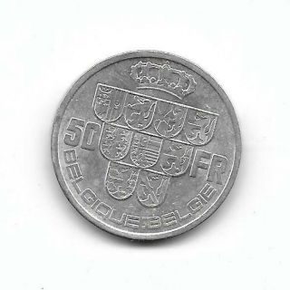 Belgium:50 Francs 1939 Fr/du Pos:a Silver Xf (see Scans)