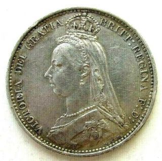 Great Britain Uk Coins,  Sixpence 1887,  Victoria,  Silver 0.  925