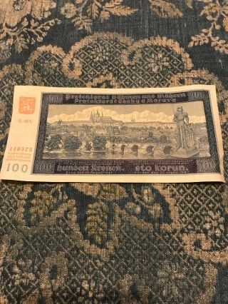 1940 Czechoslovakia 100 Note
