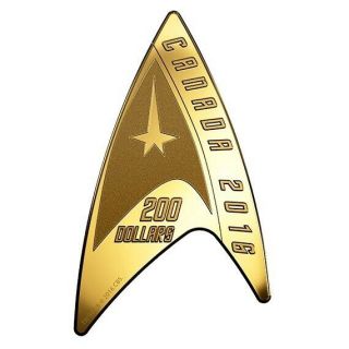 2016 Royal Canadian $200 Star Trek™ Delta Coin.  9999 Pure Gold Proof Coin