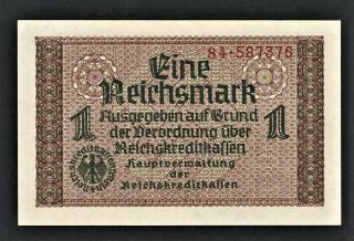 Vad - Germany - 1 Reichsmark Banknote - Third Reich - P R136a (cv=15) Unc