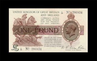 1919 Great Britain & Ireland Kgv 1 Pound England ( (ef,  /aunc))