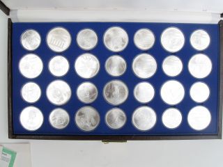 1976 CANADA Olympic UNC set - (28 STERLING SILVER Coins $5 & $10) - COA/box/key 2