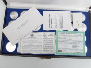 1976 CANADA Olympic UNC set - (28 STERLING SILVER Coins $5 & $10) - COA/box/key 6