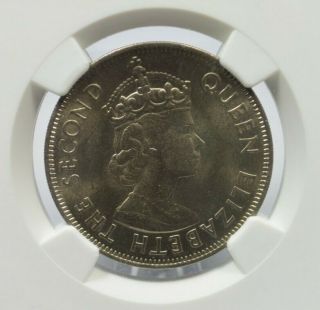 1957 Cyprus 100 Mils,  Queen Elizabeth Ii Ngc Ms66,  Extremely Rare In Gem Unc