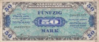 50 Mark Fine Banknote From Allied Military In Germany 1944 Pick - 195