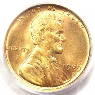 1909 - S Lincoln Wheat Cent Penny 1c Coin - Certified Pcgs Ms66 Rd - $1,  850 Value