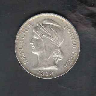1916 Portugal Silver 50 Centavos