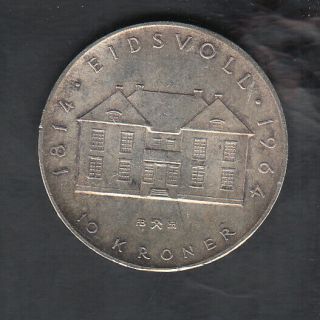 1964 Norway Silver 10 Kroner