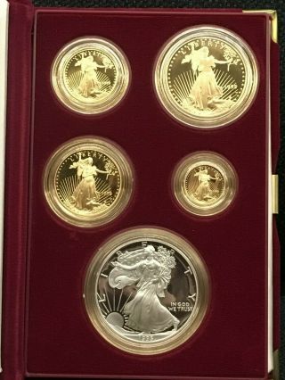 1995 - W 10th Anniversary American Gold & Silver Eagle Proof Set Box