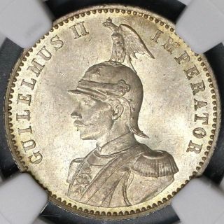 1891 Ngc Ms 63 German East Africa 1/2 Rupie Silver Coin 68k Minted (18072701c)