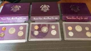1987 1988 And 1989 S U.  S.  5 Coin Proof Set