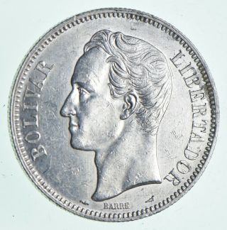 Silver - World Coin - 1912 Venezuela 5 Bolivares - World Silver Coin 25g 163