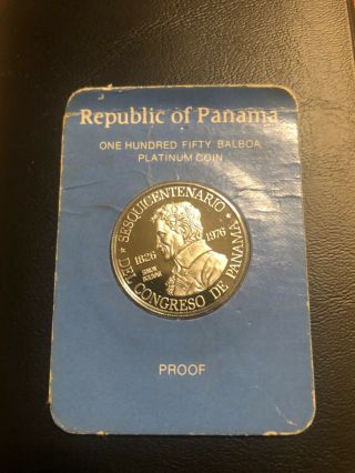 1976 150 Balboa Proof Platinum Coin Franklin.