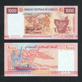 2005 Djibouti 1,  000 1000 Francs P - 42a Unc  Camel Seaport G Prefix