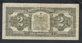 1923 DOMINION OF CANADA 2 DOLLAR BANK NOTE MCCAVOUR BLACK SEAL 2
