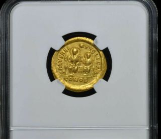 THEODOSIUS II AD 402 - 450 AV Solidus GOLD OF EASTERN ROMAN EMPIRE 4