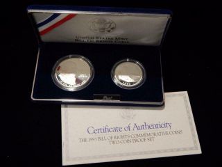 1993 - S Bill of Rights GEM PROOF Silver and Half Dollar Coins OGP MF - 2154 2