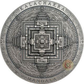 Kalachakra Mandala Archeology Symbolism 3 Oz Silver Coin