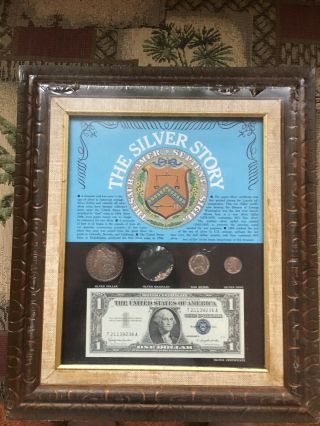 The Silver Story Framed Coin & Bill Collectible Still In