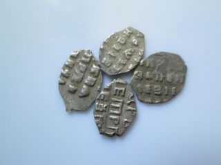 Russian Empire Medieval Silver Wire Coins Peter I The Great