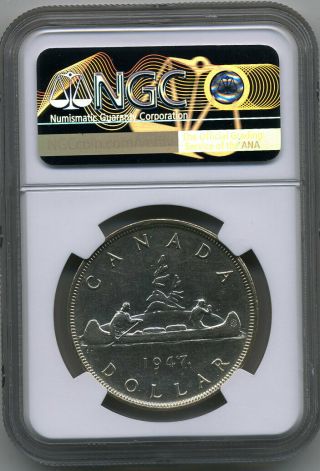 Canada 1947 Maple Leaf George Vi Silver $1.  00 Ngc Au Details Harshly Cleaned