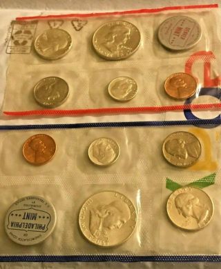 1960 United States Set 10 Coins 5 From Both P And D Mints.
