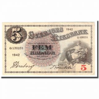 [ 216509] Banknote,  Sweden,  5 Kronor,  1942,  1942,  Km:33y,  Ef (40 - 45)