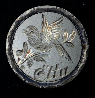 Engraved Etta " Fancy Design On 1892 Ten Cent Barber Dime 10c Silver "