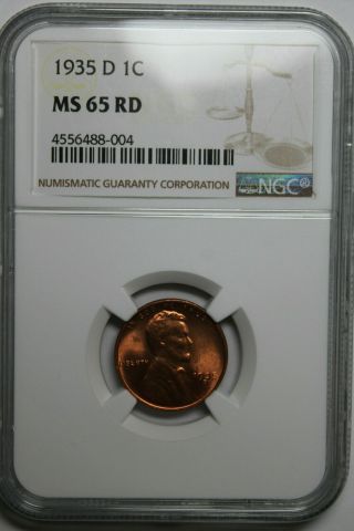 1935 D Ngc Ms65 Rd Lincoln Cent