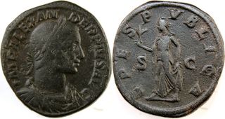 Severus Alexander.  222 - 235 Ad.  Æ Sestertius (22.  92 Gm).  Struck 232 Ad.  Imp Alexa