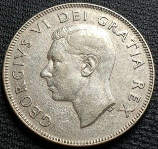1948 Canada Silver 50 Cents Half Dollar Coin VF/EF KEY DATE 2