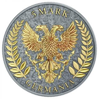 Germania 2019 5 Mark GERMANIA Red Diamond Cross 1 Oz Silver Coin № 110 3