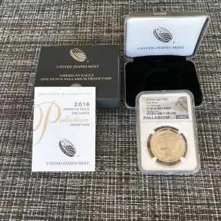 2018 - W Proof $25 1 Oz Palladium American Eagle NGC PF70UC First Releases w/ OGP 3