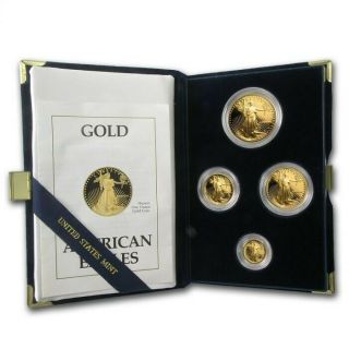 1989 American Eagle Gold Bullion 4 - Coin Proof Set In Case With