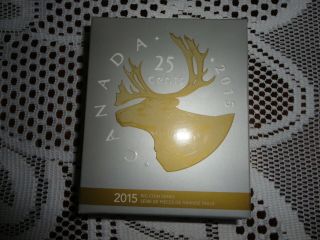 5 oz.  Fine Silver Gold - Plated 2015 Canada Big Coins Series 2 Caribou 25 Cents 2