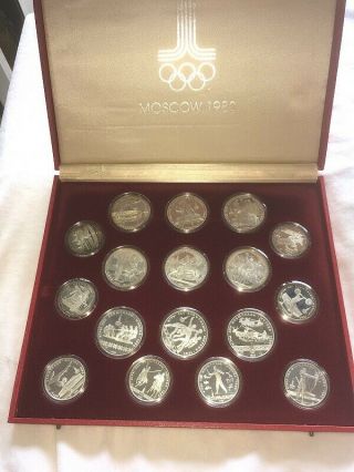 1980 MOSCOW OLYMPIC 28 silver coin PROOF SET 3
